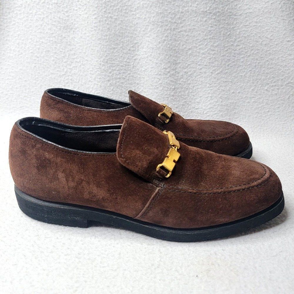 Vintage Hush Puppies Loafers Women's Shoes Size 8.5 Brown Suede Slip-Ons